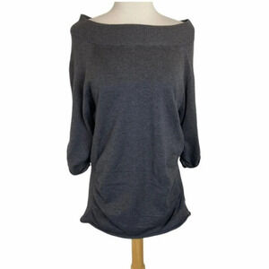 oneA 1X gray sweater with ruching‎